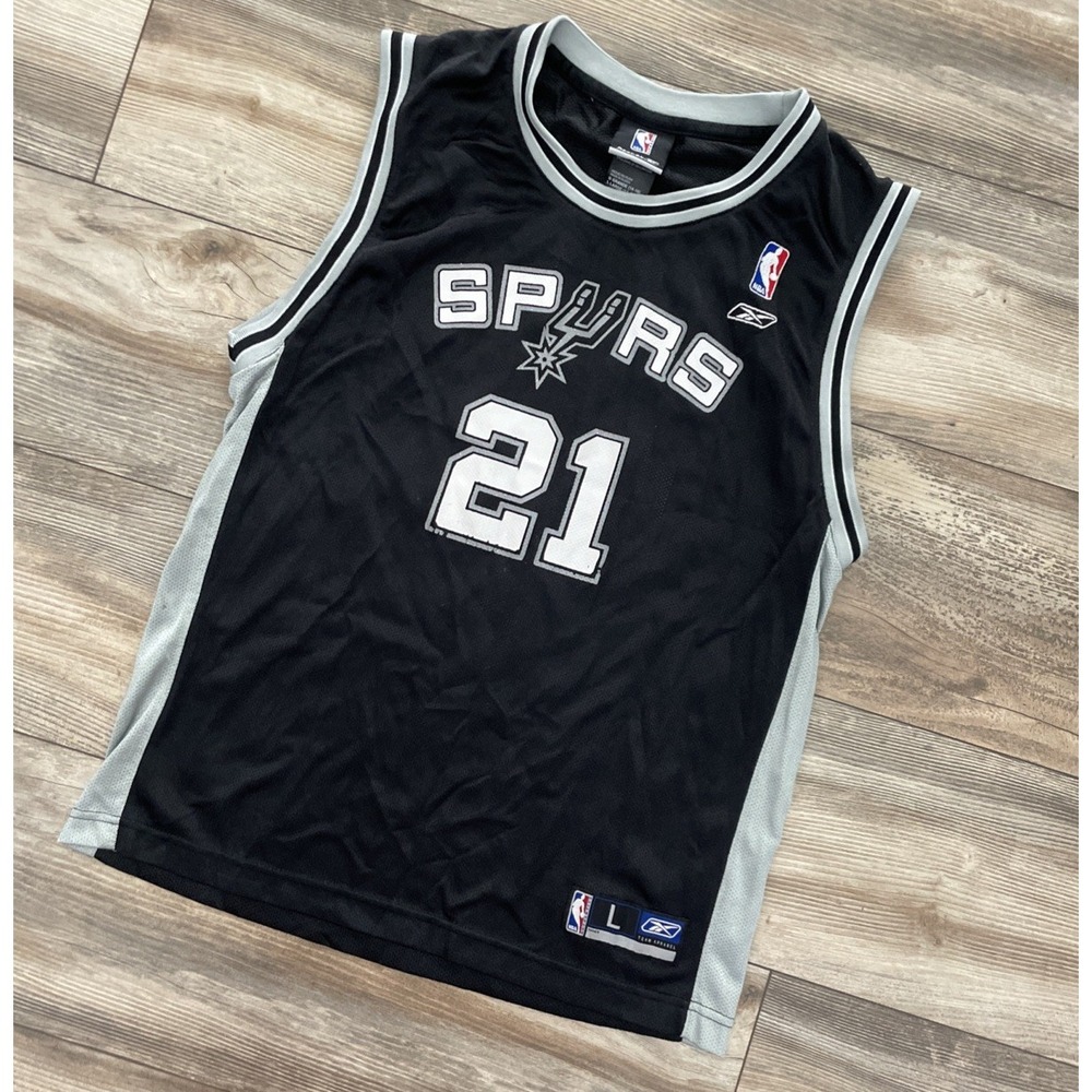 Vintage Y2K Reebok San Antonio Spurs Tim Duncan NBA Jersey Youth Large (14-16)